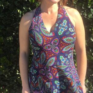 🪭HOST PICK🪭 London Times bold blue paisley print fit-and-flare dress EUC